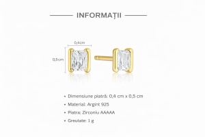 Cercei din argint placati cu aur cu zirconii geometrice, 3, ibucork.ro