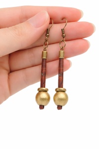 Cercei din pluta cu ornamente metalice, 2, ibucork.ro