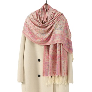 Esarfa casmir jacquard roz - Img 1