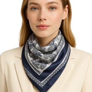 Esarfa din satin Abstract Blue, 3, ibucork.ro