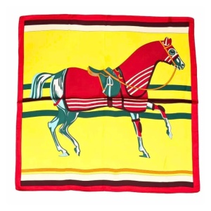 Esarfa din satin Horse Print 33535 Ibucork.ro