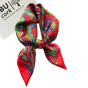 Esarfa satin paisley rosu multicolor, 2, ibucork.ro