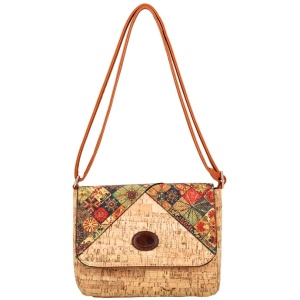 Geanta crossbody din pluta multicolor 33105 Ibucork.ro