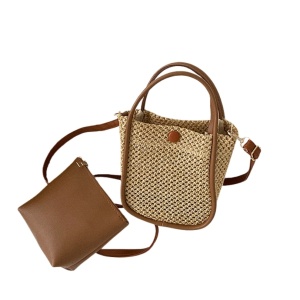 Geanta din rafie cu compartiment interior 37035 Ibucork.ro