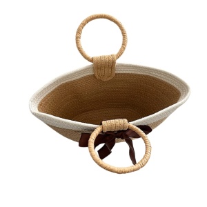 Geanta tip cos din rafie Bow 37005 Ibucork.ro