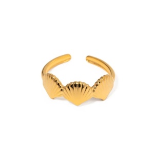 Inel deschis placat cu aur Shells 37575 Ibucork.ro