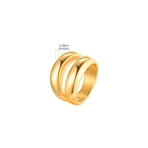 Inel dublu solid placat cu aur 34325 Ibucork.ro