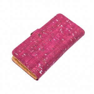 Portofel din pluta cu fermoar - Burgundy 26825 Ibucork.ro