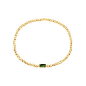 Bratara placata cu aur din inox elastica Golden Beads