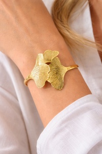 Bratara placata cu aur Gingko, 3, ibucork.ro