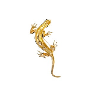 Brosa statement Red Lizard cu email si cristale, 3, ibucork.ro