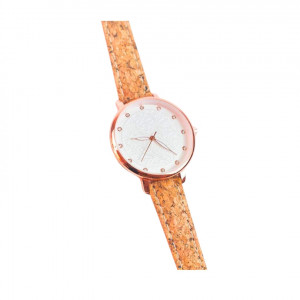 Ceas elegant cu bratara din pluta Natur 26166 Ibucork.ro