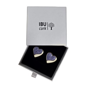 Cercei inimi Blue cu pin argint - Img 3