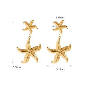 Cercei placati cu aur Stelute de mare 37556 Ibucork.ro