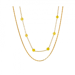 Colier placat cu aur - Yellow 27436 Ibucork.ro