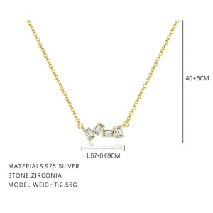 Colier reglabil din argint cu zirconii 34986 Ibucork.ro