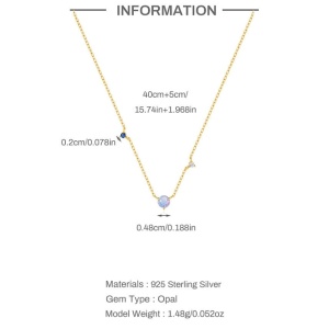 Colier reglabil din argint Opal 34976 Ibucork.ro