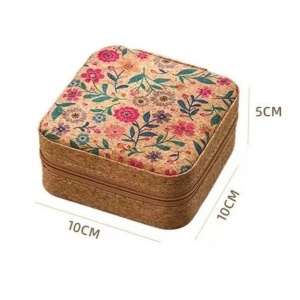 Cutie organizatoare din pluta pentru bijuterii - floral, 3, ibucork.ro