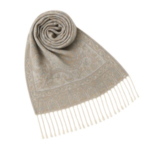 Esarfa casmir jacquard bej - Img 2