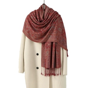 Esarfa casmir jacquard caramiziu, 1, ibucork.ro