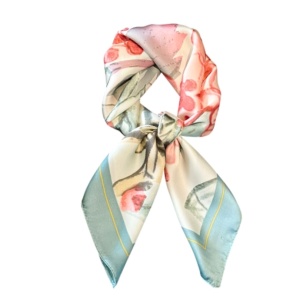 Esarfa din satin Summer Butterfly 35896 Ibucork.ro