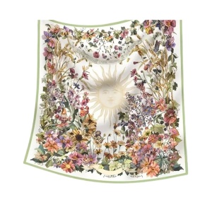 Esarfa patrata din twill cu imprimeu floral elegant, 2, ibucork.ro