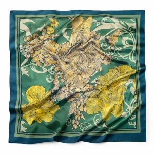 Esarfa satin patrata Spring, 4, ibucork.ro