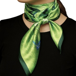 Esarfa satin verde picturala, 6, ibucork.ro