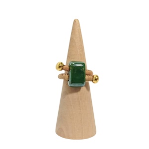 Inel din pluta cu piatra ceramica verde, 3, ibucork.ro