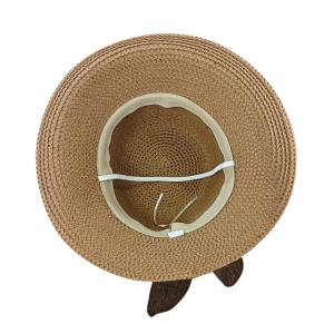 Palarie din rafie Vintage decorata cu fundita - Img 4