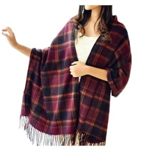 Sal elegant ecosez cu ciucuri mov 33276 Ibucork.ro