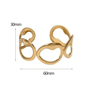 Bratara Bangle cu forma neregulata placata cu aur 34147 Ibucork.ro