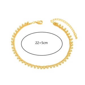 Bratara de picior placata cu aur din inox Golden Beads, 4, ibucork.ro