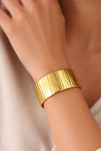 Bratara placata cu aur bangle texturata, 2, ibucork.ro