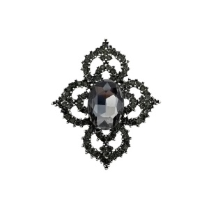 Brosa eleganta Black Flower cu cristale , 1, ibucork.ro