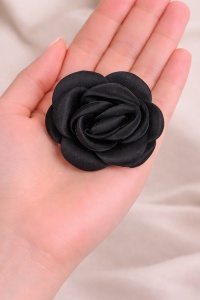 Brosa floare textila neagra, 2, ibucork.ro