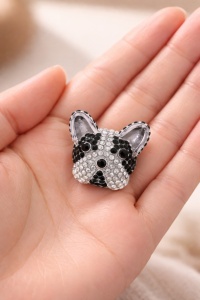 Brosa French Bulldog cu cristale, 2, ibucork.ro
