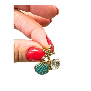 Cercei placati cu aur Blue Starfish 37667 Ibucork.ro