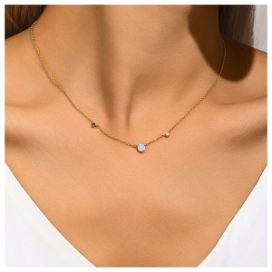 Colier reglabil din argint Opal 34977 Ibucork.ro