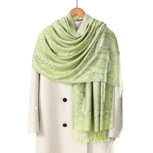 Esarfa casmir jacquard Paisley Mint, 1, ibucork.ro