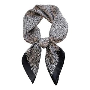 Esarfa din satin alb negru 35927 Ibucork.ro