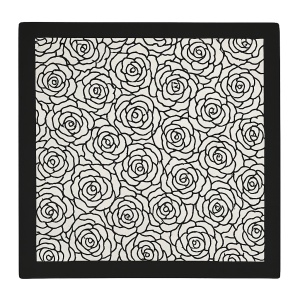 Esarfa din satin Rose Black & White, 1, ibucork.ro