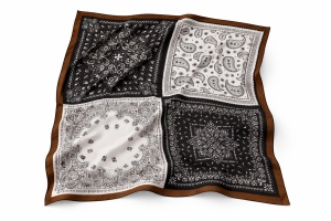 Eșarfă pătrată satin Paisley Patchwork, 2, ibucork.ro