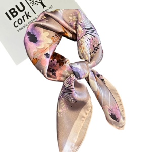 Esarfa satin florala lila, 4, ibucork.ro