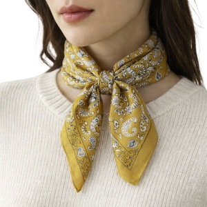 Esarfa satin Paisley mustar, 4, ibucork.ro