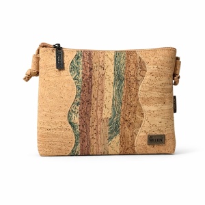 Geanta dama crossbody din pluta Waves Beige