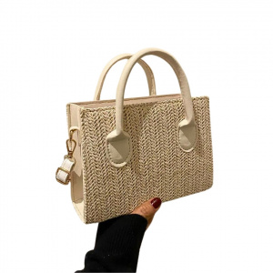 Gentuta crossbody din rafie White