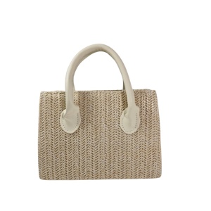 Gentuta crossbody din rafie White 28027 Ibucork.ro