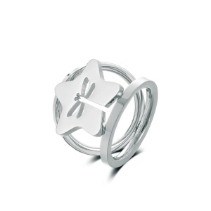 Inel pentru esarfa Silver Double Ring 31397 Ibucork.ro