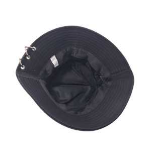 Palarie bucket neagra cu accesorii metalice, 5, ibucork.ro